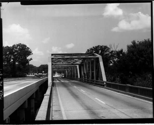 AR-8 Looking northwest, Warren swing truss bridge from approach